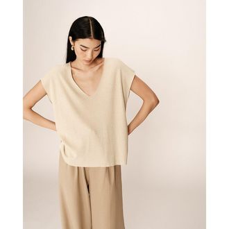 Grace & Mila Trui in glanzend tricot met korte mouwen, PACINO