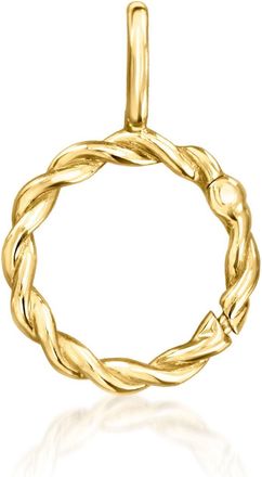 RS Pure by Ross-Simons 14kt Yellow Gold Twisted Circle Charm Holder Pendant