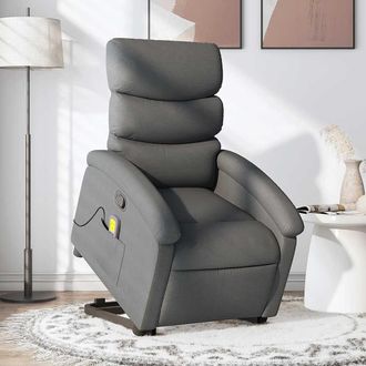 vidaXL Vidaxl - Silla De Masaje Reclinable De Pie De Tela Gris Oscuro