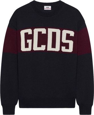 GCDS Band Logo Sweater - Heren - Ronde hals truien - Veelkleurig - M - Wol - Truien & Vesten