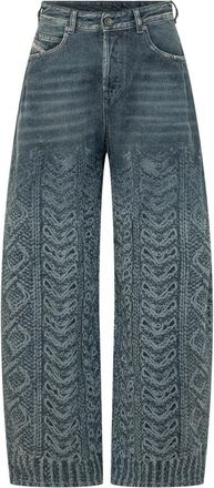 Diesel Blue Relaxed High Rise Jeans