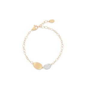 Marco Bicego Lunaria Collection 18K Yellow Gold and Diamond Petite Double Leaf Bracelet - BB2591 B YW Q6