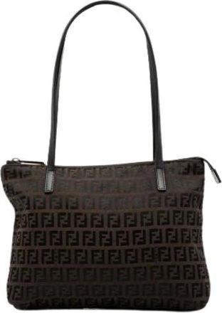 Fendi Pre-owned Shoulder Bags, female, Brown, Size: ONE SIZE Pre-owned Canvas Tote