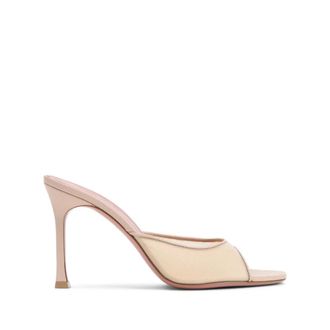 Amina Muaddi Heeled Mules, female, Beige, Size: 8 1/2 US Alexa Slipper