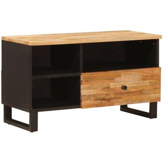 vidaXL TV Cabinet with Drawer Brown 80 x 33 x 46 cm Solid Mango Wood vidaXL