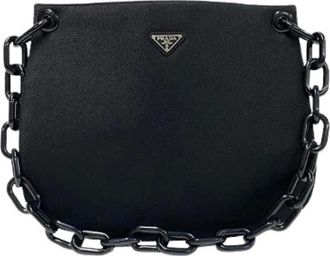 Prada Pre-owned Shoulder Bags, female, Black, Size: ONE SIZE Pre-owned Canvas Shoulder Bag