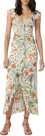 Diane Von F&uuml;rstenberg Sonia Metallic Floral Dress in Miragevine White at Nordstrom, Size Xx-Small