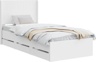 vidaXL Estructura De Cama Con Almacenamiento Y Cabecero Blanco Vidaxl