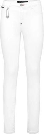 Philipp Plein High Waist Jegging Iconic Plein - Dames - Skinny Jeans - Wit - W26 - Katoen - Jeans