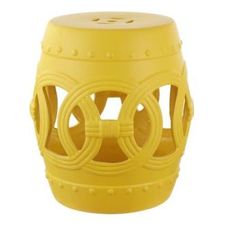 Jonathan Y Designs Lucky Coins 16 Chinese Ceramic Drum Garden Stool in Matte Yellow at Nordstrom