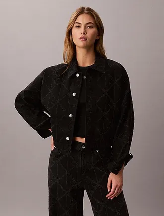 Calvin Klein Chaqueta Denim Con Logo All Over
