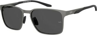 Under Armour Metalen Grijze Zonnebril voor Mannen - Heren - Zonnebrillen - Grijs - 57 MM - Accessoires