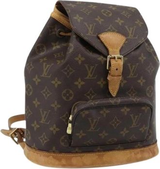 Louis Vuitton Pre-owned Monogram Canvas Backpack - Dames - Vintage Rugzakken - Bruin - ONE Size - Leer - Vintage