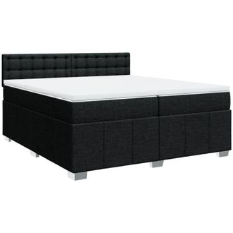 vidaXL Vidaxl - Cama Box Spring Con Colch&oacute;n Tela Negro 200x200 Cm