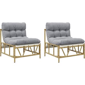 vidaXL Silla De Jard&iacute;n 2 Pcs Gris Claro 75 X 75 X 71 Cm Acero Vidaxl