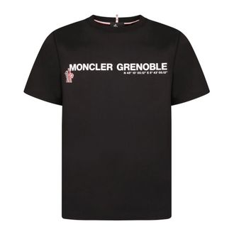 Moncler Korte Mouw Katoenen T-shirt - Heren - Tops - Zwart - Maat: XL Katoen