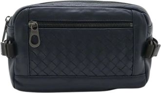 Bottega Veneta Pre-owned Belt Bags, male, Blue, Size: ONE SIZE Pre-owned Leather Shoulder Bag