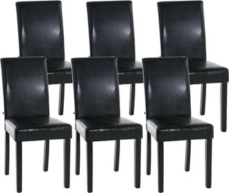 Clp Clp - Set De 6 Sillas De Comedor Ina En Polipiel Negro Negro