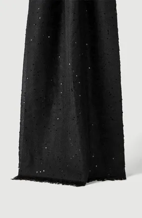 Brunello Cucinelli Cashmere and silk diamond yarn scarf in Black at Nordstrom