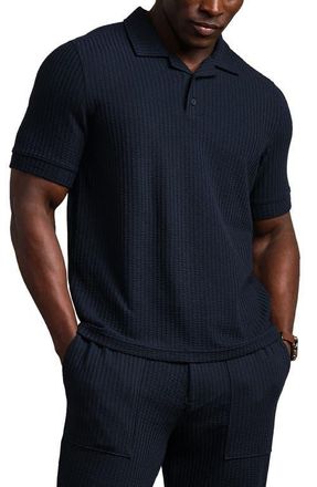 Rhone Casual Seersucker Polo in True Navy at Nordstrom, Size Medium
