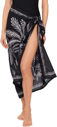 Magic Suit By Miraclesuit Hearts of Palm Cotton Pareo in Black/Multi at Nordstrom