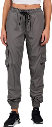 Generic Womens Grey Polyester Joggers with Pockets, Drawstring Waist (UK, Numeric, 6, Regular, Regular, Grey)