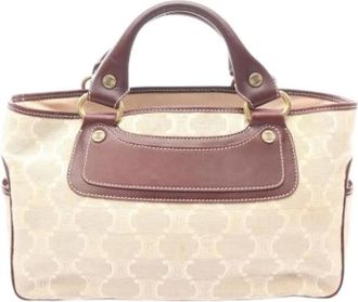 Celine Pre-owned Handbags, female, Beige, Size: ONE SIZE Pre-owned Vintage Canvas Handbag