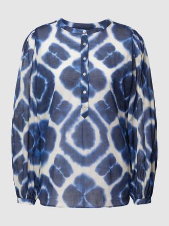 0039 Italy 0039 Italy Bluse im Batik-Look Modell Anni in Marine, Gr&ouml;&szlig;e XL