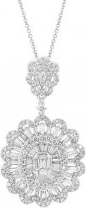 Allurez 4.77ct 18k White Gold Diamond Pendant Necklace