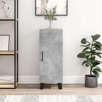 vidaXL vidaXL Credenza Grigio Cemento 34,5x34x90 cm in Legno Multistrato