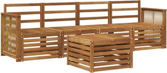 vidaXL Conjunto De Sof&aacute;s De Exterior 5 Uds. Natural Vidaxl
