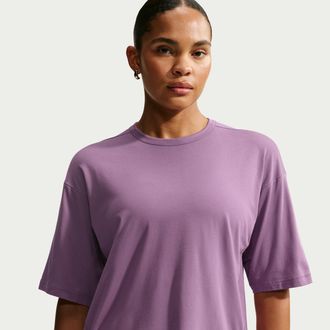 Nike Womens 24.7 ImpossiblySoft Light Dri-FIT Short-Sleeve T-Shirt in Purple | IQ9332-536