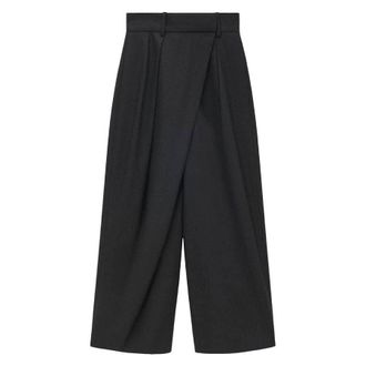 Loewe Cropped Wrap Wool Trousers, Brand Size 36 ( US Size 4 )