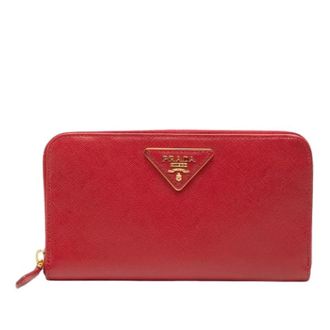 Prada Pre-owned Wallets, female, Red, Size: ONE SIZE Pre-owned Long Wallet