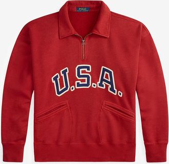 Polo Ralph Lauren Sweatshirt mit Stehkragen und Zip Vintage Fit USA
