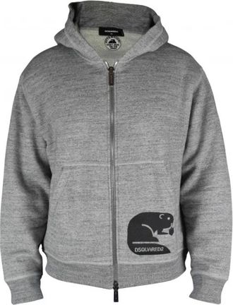 Dsquared2 Zip Cardigan - Heren - Vesten met rits - Grijs - L - Katoen - Hoodies & sweatvesten