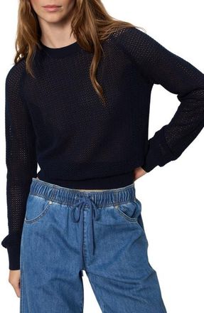 Sanctuary Soleil Open Stitch Sweater in Navy Blue at Nordstrom, Size X-Large
