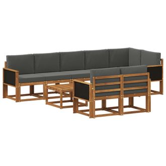 vidaXL Conjunto De Sof&aacute;s De Exterior 9 Pcs Natural Y Antracita Vidaxl