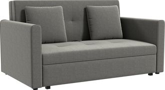 HOMCOM 2 Seater Sofa Bed - Convertible Bed Settee - Modern Fabric Loveseat Sofa Couch With 2 Cushions - Hidden Storage For Living Room - Guest Room