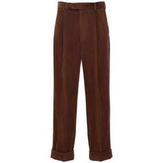 Gucci Broeken, Heren, Bruin, S, Katoen, Rechte Broek