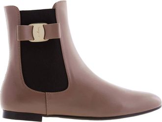 Ferragamo Ferragamo Leather Vara Bow Chelsea Boots, Size 7 C