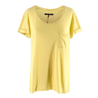 Rag & Bone Rag & Bone / Knit Yellow Cotton T-shirt Size M