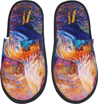 Generic Rooster Unisex House Slippers Slip On Slippers Cosy Shoes For Indoor Outdoor Winter M