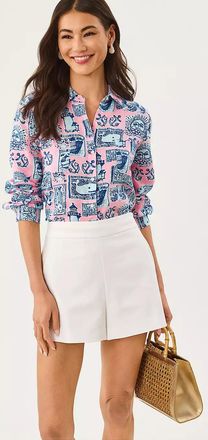 Lilly Pulitzer Sea View Linen Button Down Shirt