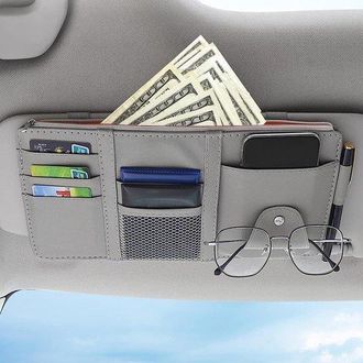 OEM Organizador Para Coche Y Parasol, 31 X 15,5 Cm, Piel, Soporte Para Gafas De Sol, Tarjetero: Bolsa Multifuncional Para El Interior Del Coche