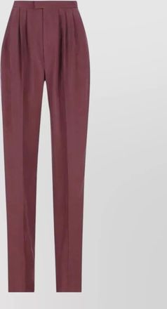 Saint Laurent high waist tailored silk habotai trousers
