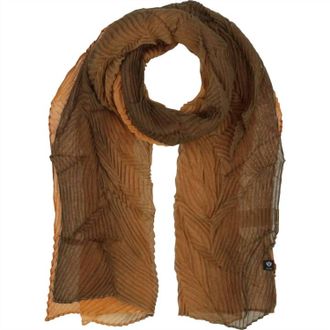Fraas Womens Ombre Plisse Scarf In Winter Moss