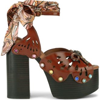 Kurt Geiger Butterfly Platform Ankle Strap Sandal in Dark Brown at Nordstrom, Size 7.5Us