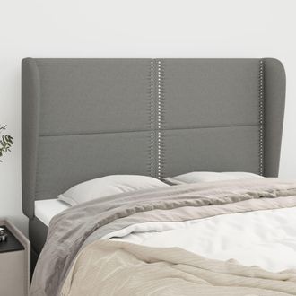 vidaXL Cabecero Con Orejas De Tela Gris Oscuro 147x23x118/128 Cm Vidaxl