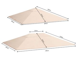Quick-Star Quick-star - Ersatzdach 250g Garten Pavillon 3x4m Taupe / Beigegrau Ral 7006 Antik Pavillondach Ersatzbezug